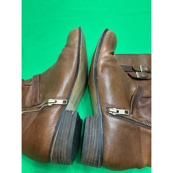 land’s End brown leather knee-high riding boots with buckle straps Size 9 - Picture 10 of 12